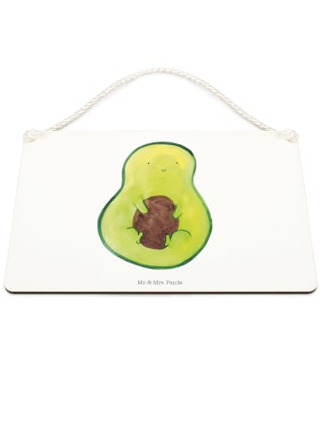 Mr. & Mrs. Panda Deko Schild Avocado Kern ohne Spruch in Weiß