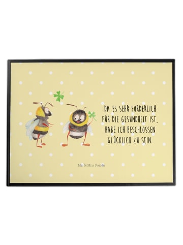 Mr. & Mrs. Panda tischpad Hummeln Kleeblatt mit Spruch in Gelb Pastell