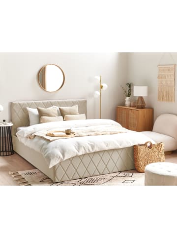 Beliani Doppelbett ROCHEFORT in Beige - (W) 170 x (H) 99 x (L) 214 cm