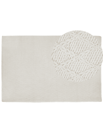 Beliani Kurzflor ERZIN in Weiß - (W) 160 x (H) 0.7 x (L) 230 cm