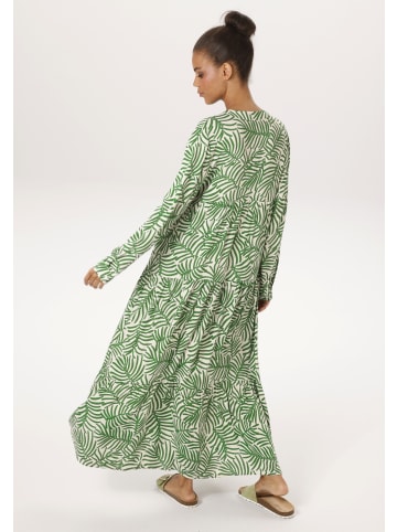 Aniston CASUAL Maxikleid in wollweiß-smaragdgrün