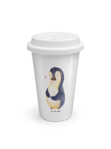 Mr. & Mrs. Panda Tumbler Pinguin Diät ohne Spruch in Weiß