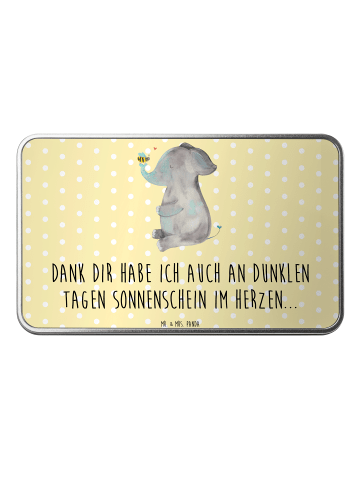 Mr. & Mrs. Panda Metallbox Elefant Biene mit Spruch in Gelb Pastell