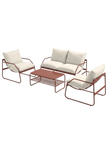 home24 Loungegruppe Pony 4-teilig in Terracotta