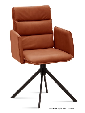 58 aufm Kessel ARMLEHNSTUHL (2er-Set) Dulci 52x92x60 Schwarz/Cognac