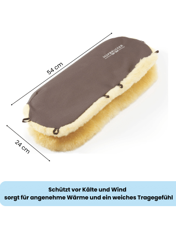 Hofbrucker Lammfell-Handwärmer für Kinderwagen in Braun