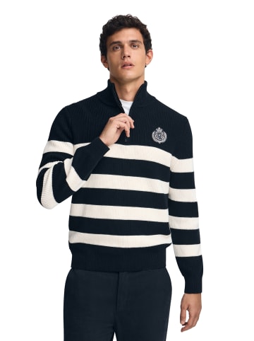Polo Club Pullover in Blau-Ecru