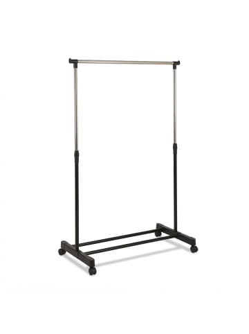 relaxdays Kleiderständer in Silber/ Schwarz - (B)80 x (H)90–158 x (T)42 cm