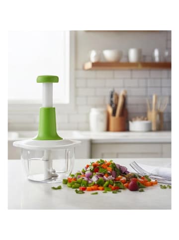 Cheffinger Manueller Multischneider & Zerkleinerer - 1000 ml, Weiß-Grün in Weiß/Grün