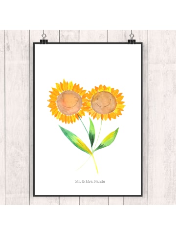 Mr. & Mrs. Panda Bild Blume Sonnenblume ohne Spruch in Weiß