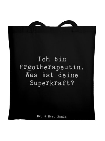 Mr. & Mrs. Panda Tote Bag Spruch Super Ergotherapeutin mit Spruch in Schwarz