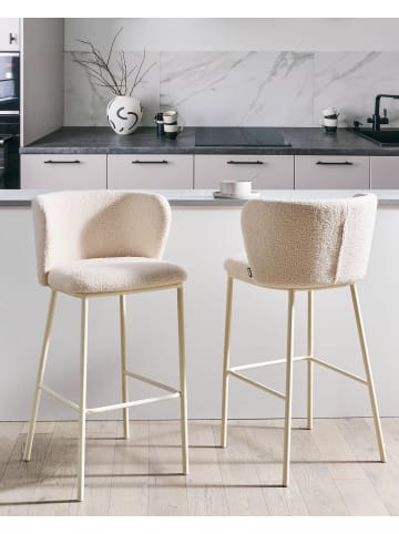 Beliani 2-tlg Barhocker MINA II in Beige