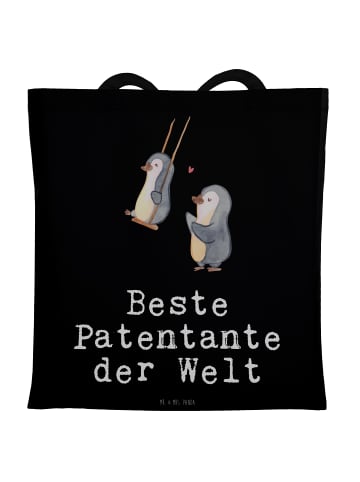 Mr. & Mrs. Panda Tragetasche Pinguin Beste Patentante der Welt m... in Schwarz