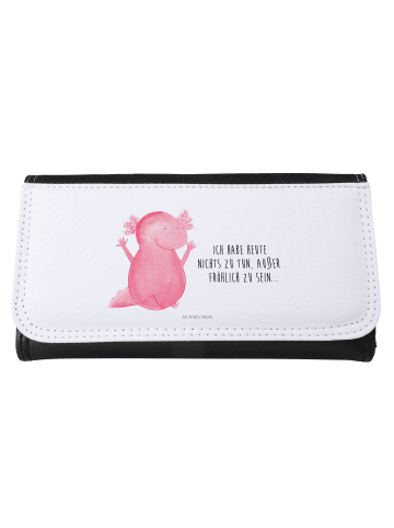 Mr. & Mrs. Panda Geldbeutel Axolotl Hurra mit Spruch in Weiß