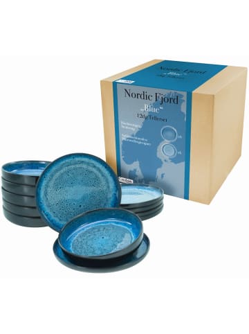 CreaTable 12 tlg. Set 21550 Nordic Fjord Teller Set in Blue