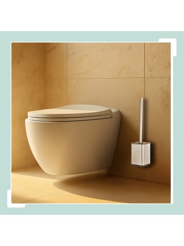 relaxdays Toilettenbürste in Silber - (B)9,5 x (H)40 x (T)10 cm