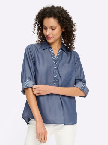 Heine Langarm-Bluse in jeansblau