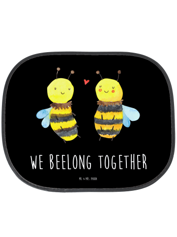 Mr. & Mrs. Panda Auto Sonnenblende Biene Verliebt mit Spruch in Schwarz