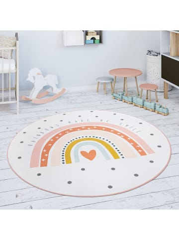 KADIMA DESIGN Kinderteppich waschmaschinenwaschbar Regenbogen Kinderzimmer in Creme