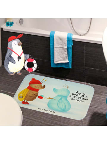 Mr. & Mrs. Panda badezimmermatte Nachtfalter Schneemann Design m... in Weiß