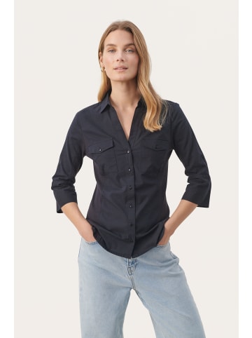 PART TWO Langarm - Hemd CortniaPW Relaxed fit in Dark Navy