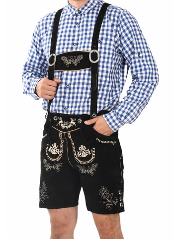 Alessandro Salvarini A. Salvarini Herren Trachten Lederhose AS451 in Schwarz
