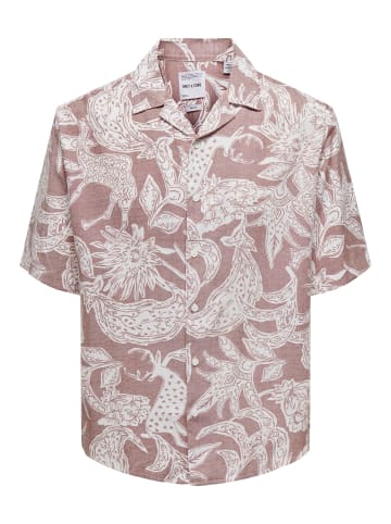 Only&Sons Sommer Hemd mit Resort-Kragen in Terracotta