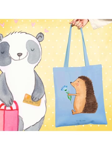 Mr. & Mrs. Panda Tote Bag Igel Blumen ohne Spruch in Sky Blue