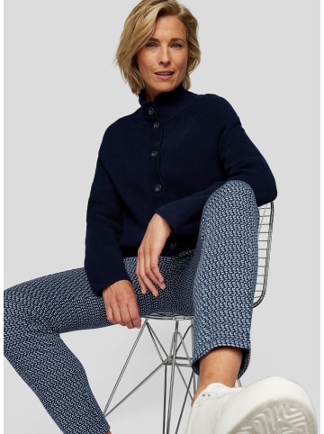 Rabe Strickjacke mit Stehkragen in Blau