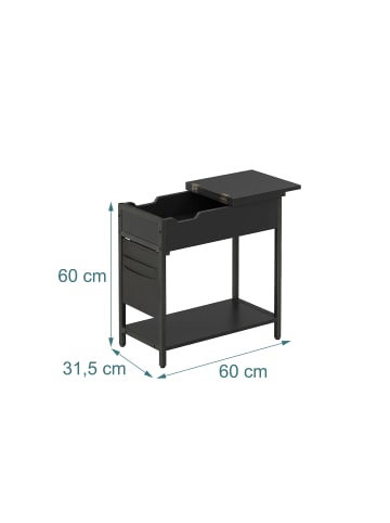 relaxdays Beistelltisch in Schwarz - (B)60 x (H)60x (T)31,5 cm
