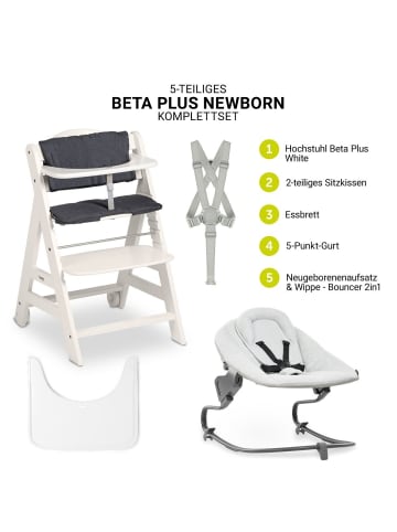 Hauck Beta Plus 5-tlg. Newborn Set - Hochstuhl in weiss
