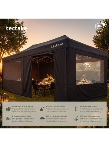 tectake Aluminium Faltpavillon, 6 x 3 m, wasserdicht, mit Tragetasche