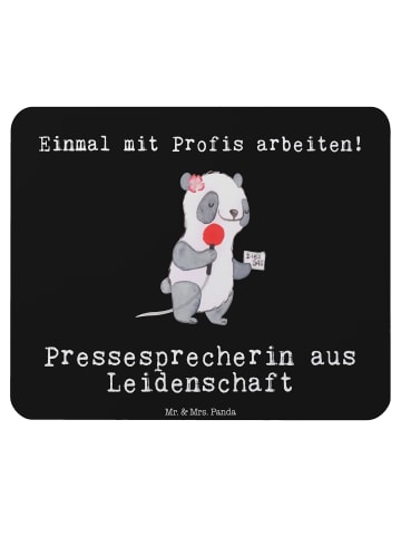 Mr. & Mrs. Panda Mauspad Pressesprecherin Leidenschaft mit Spruch in Schwarz
