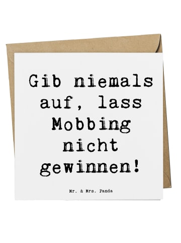 Mr. & Mrs. Panda Grußkarte Spruch Mobbing bewältigen mit Spruch in Weiß