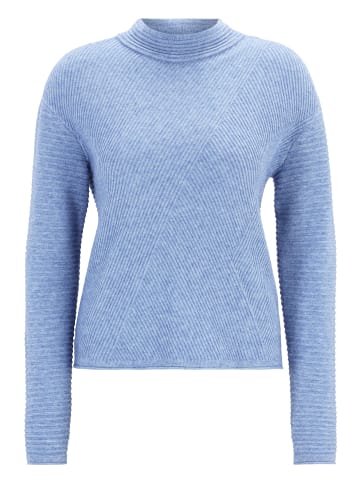 Betty Barclay Basic-Strickpullover mit Rippenstruktur in Middle Blue Melange