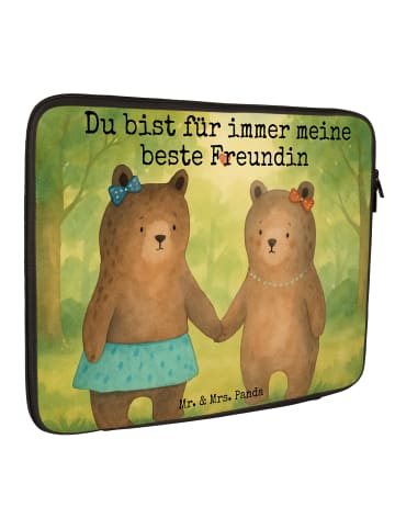 Mr. & Mrs. Panda Laptop Tasche Bär Freundin Design mit Spruch in Weiß