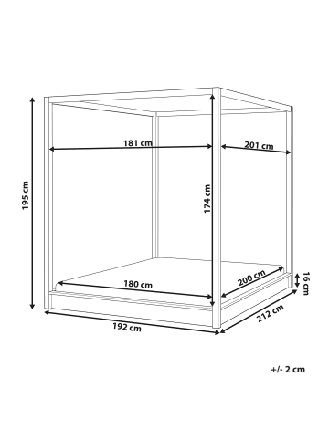 Beliani Doppelbett HERLIERE in Braun - (W) 192 x (H) 195 x (L) 212 cm
