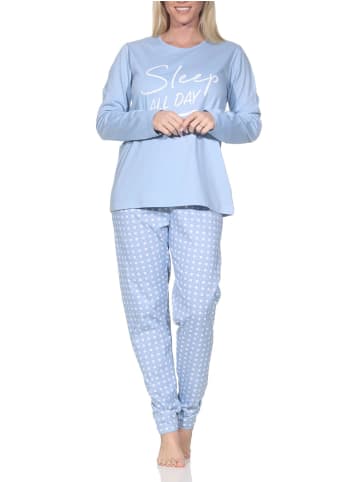 NORMANN Schlafanzug langarmkaro Hose 126 10 800 in blau