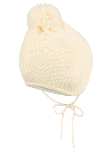 Sterntaler Bommelmütze Blume in ecru