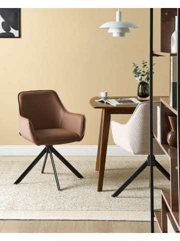 Beliani Esszimmerstuhl MORNAS in Braun/Schwarz - (W) 58 x (H) 84 x (L) 68 cm