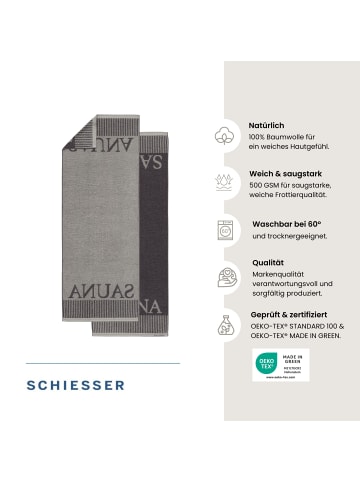 Schiesser Frottier-Saunatuch Rom in Dunkelgrau