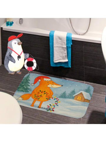Mr. & Mrs. Panda Duschvorleger Fuchs Weihnachten Design ohne Spruch in Weiß