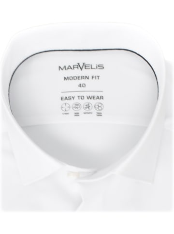 MARVELIS Modern Fit Easy-To-Wear Hemd in Weiß