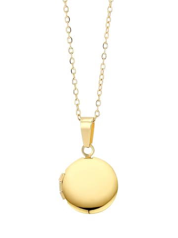 Adeliás Damen Halskette mit Anhänger – Medaillon aus Edelstahl in gold
