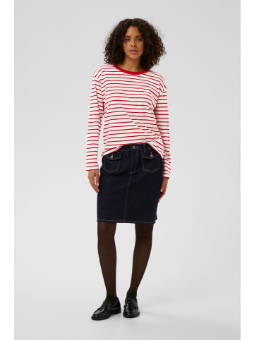 Kaffe Langarm-Shirt KAwinny Loose fit in Chalk W. Red Stripes