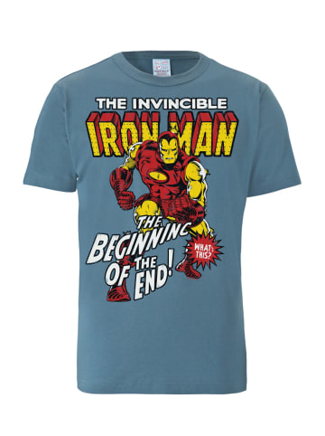 Logoshirt T-Shirt Iron Man Logo - Marvel in stahlblau