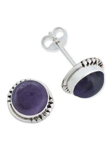 mantraroma 925er Silber - Ohrstecker (L) 10 x (B) 10 mm mit Amethyst