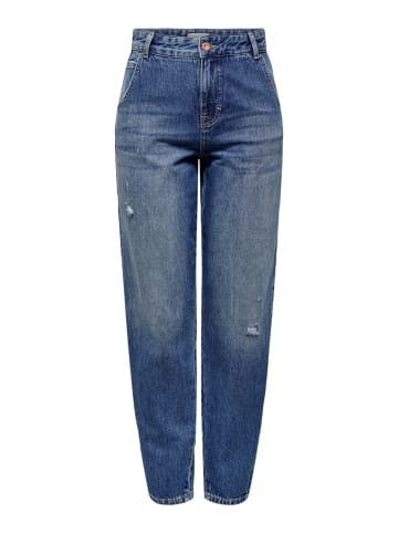 ONLY High Waist Mom Jeans Ankle Carrot Hose ONLTROY in Blau