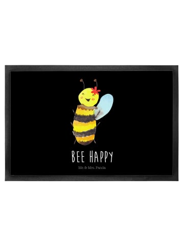 Mr. & Mrs. Panda Fußmatte Biene Happy mit Spruch in Schwarz