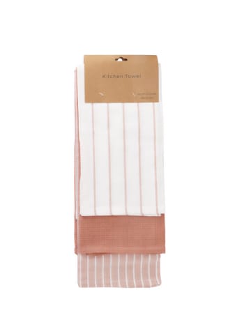 Home&Styling Collection Küchentücher aus Baumwolle, 3er-Set in Rosa, (B) 45 x (L) 70 cm